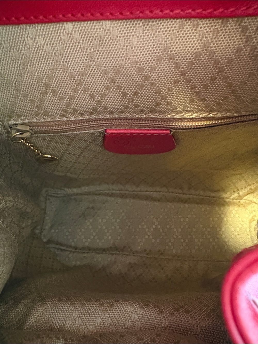 Vintage Tom Ford Era Gucci Red Mini Bamboo Backpack - Picture 9 of 16